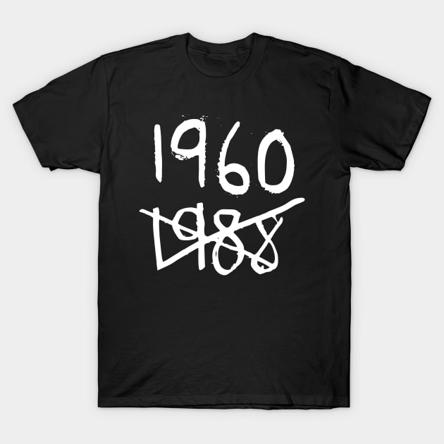 1960 - 1988 Doodle White T-Shirt by Mijumi Doodles